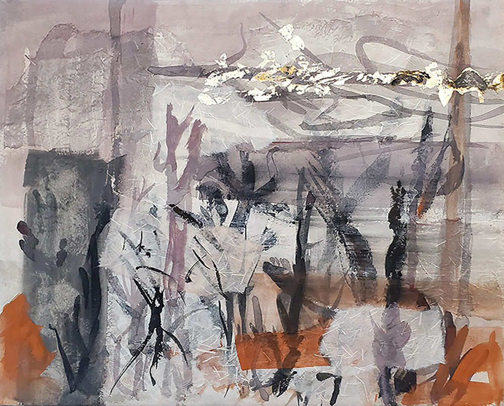 Garden in Winter - ink and paper